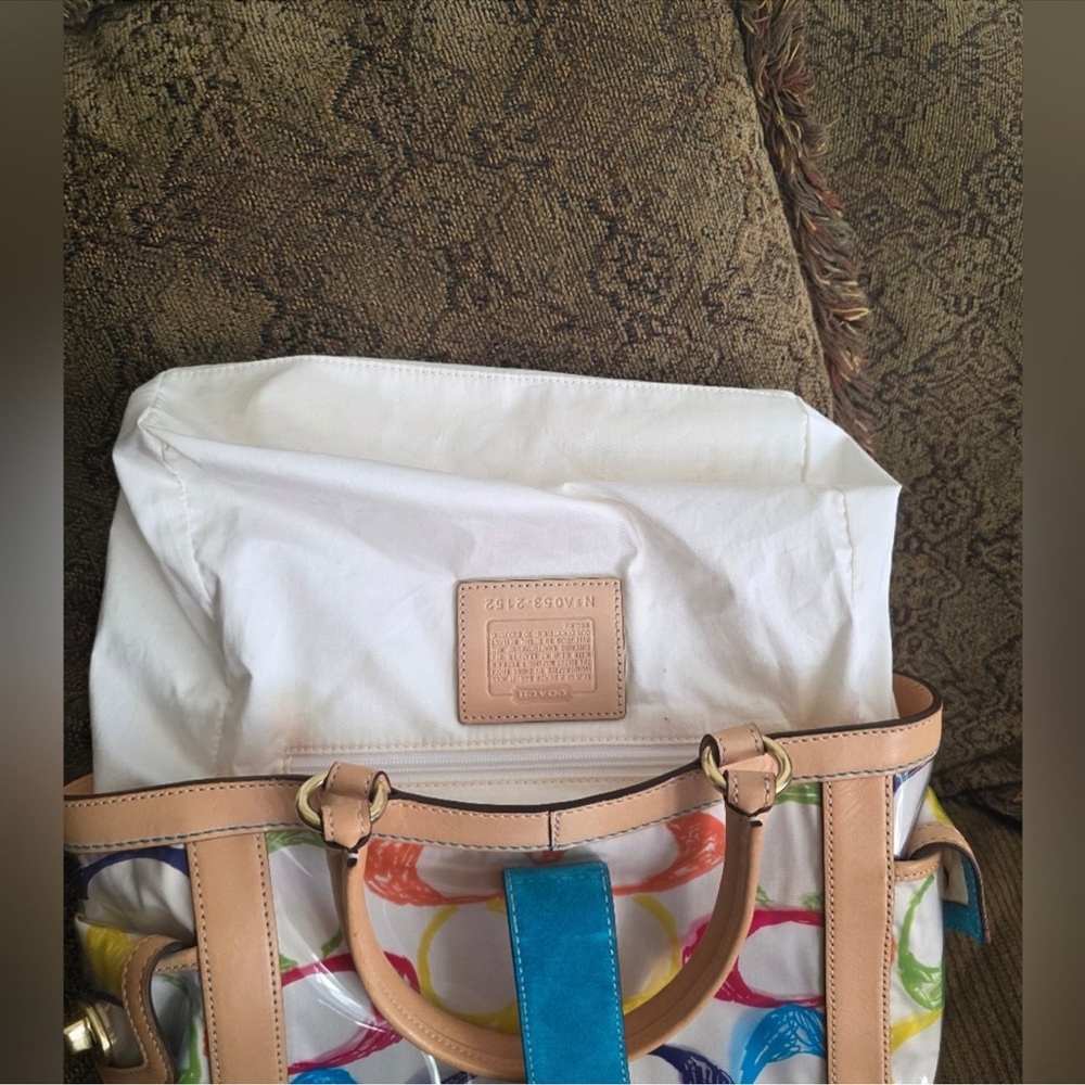 Coach Vintage Laminated Scribble Multicolor Signature Satchel - Picture 13 of 15